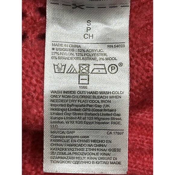 Gap Sweater Womens Small Pointelle Scallop Trim Pink Coquette Heritage - Picture 11 of 12